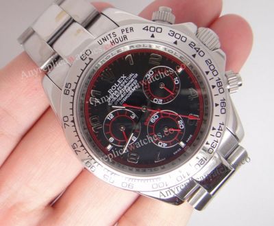 Rolex Daytona SS Black Arabic Watch 116520 - Buy Replica